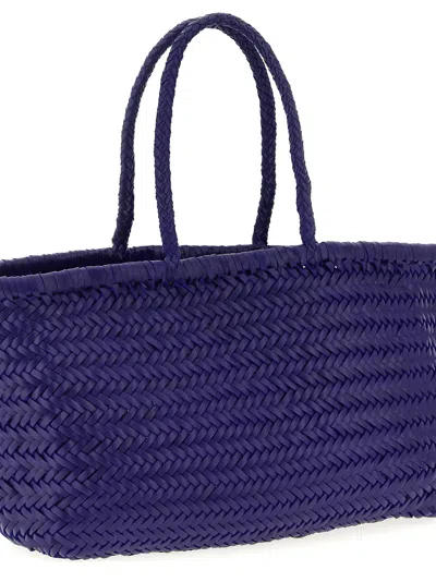 Dragon Diffusion Large Bamboo Triple Jump Chevron-weave Shoulder Bag In Purple