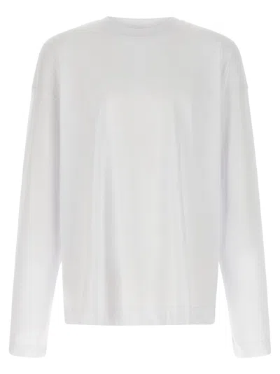 Dries Van Noten White Mock Neck Long Sleeve T-shirt In 1 White
