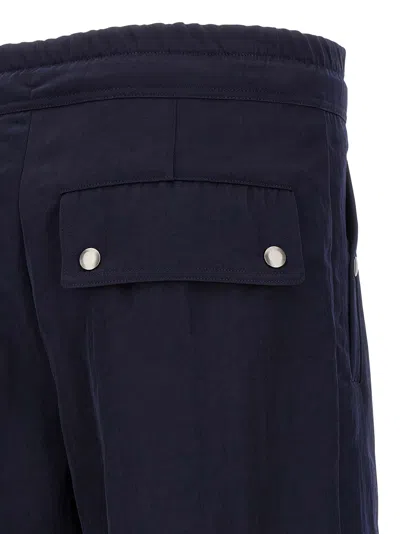 Dries Van Noten Wide Black Cotton Trousers In Blue