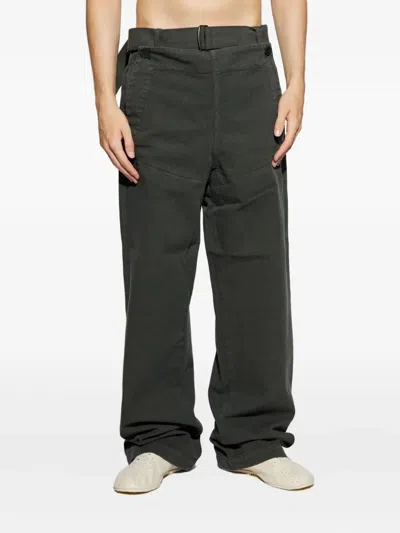 Dries Van Noten Mens Dark Grey Pennine Wide-leg Cotton Trousers In Gray