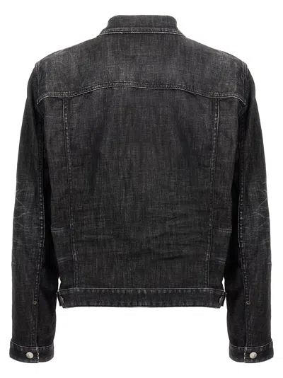 Dsquared2 'boxy Denim Jacket With Distressing' In Black