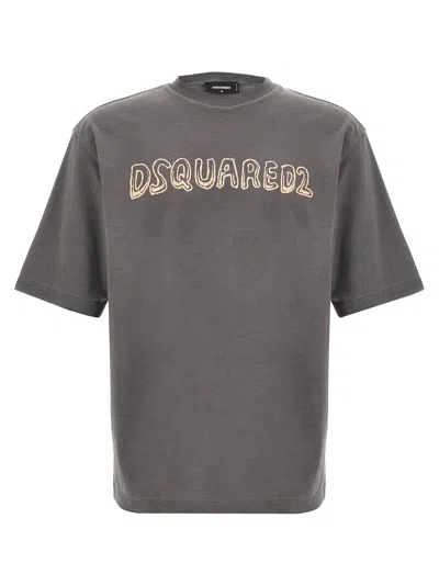 Dsquared2 Dsquared Dark Grey Cotton T-shirt In Gray