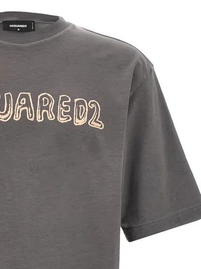 Dsquared2 Dsquared Dark Grey Cotton T-shirt In Gray