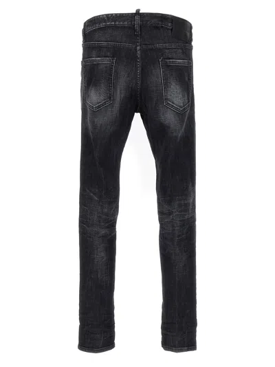 Dsquared2 Distressed Slim Fit Denim Pants In Black