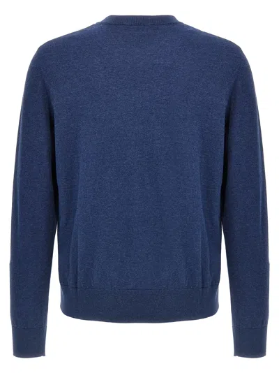 Dsquared2 Ribbed Crewneck Sweater With Cuffs And Hem In Blue