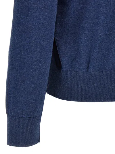 Dsquared2 Ribbed Crewneck Sweater With Cuffs And Hem In Blue