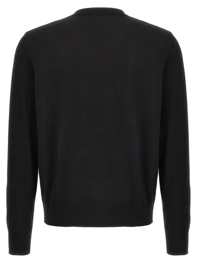 Dsquared2 Timeless Crewneck Sweater With Ribbed Cuffs And Hem In Black