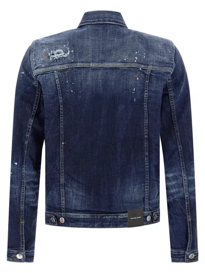 Dsquared2 Dsquared Men Stretch Denim Dan Jacket In Blue