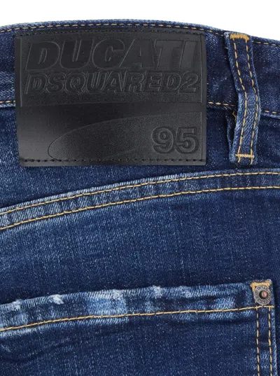 Dsquared2 Classic Five-pocket Jeans With Subtle Fading And Distressing In Blue