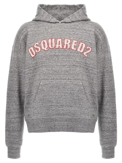Dsquared2 Grey Cotton Sweatshirt With Logo In Gray