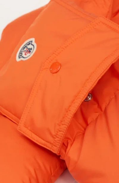 Moncler Down Puffer Scarf In Orange
