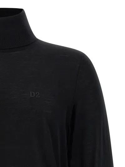 Dsquared2 Virgin Wool Turtleneck Sweater In Black