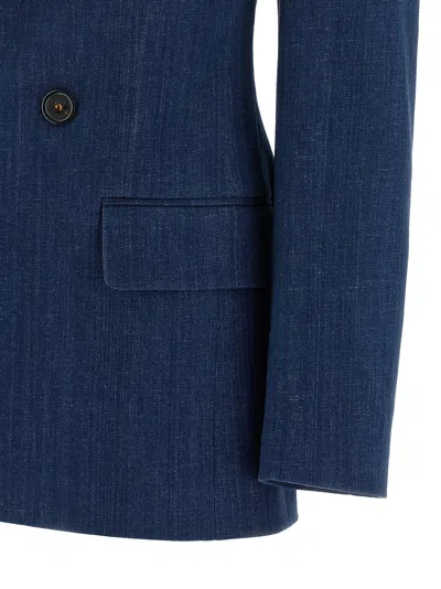 Dsquared2 Double-breasted Denim Blazer Jacket In Blue