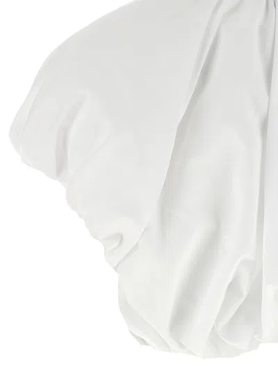 Dsquared2 Short Sleeve Collared Shirt With Gathered Detail In White