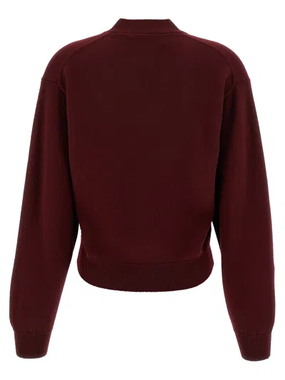 Dsquared2 Short V-neck Sweater Long Sleeves In Red