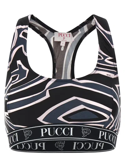 Pucci Geometric Racerback Top For Modern Style In Black