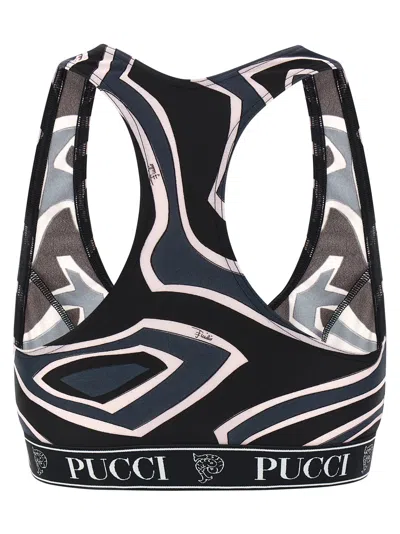 Pucci Geometric Racerback Top For Modern Style In Black