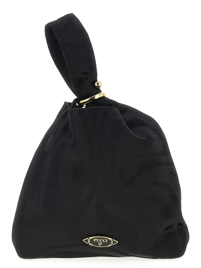 Pucci Marble Print "emilio" Clutch Bag In Black