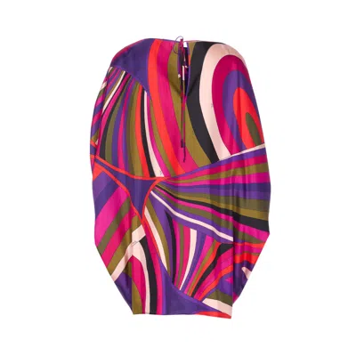 Pucci Iris Print Silk Short Kaftan Clothing In Black