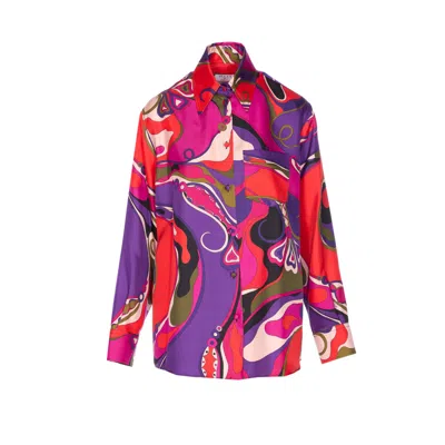 Pucci Silk Shirt With Abstract Print In Animal Print
