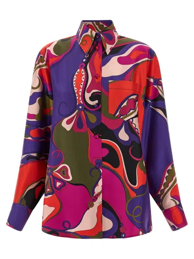 Pucci Orchid Print Shirt In Multi