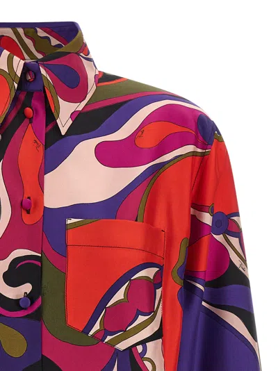 Pucci Orchid Print Shirt In Multi