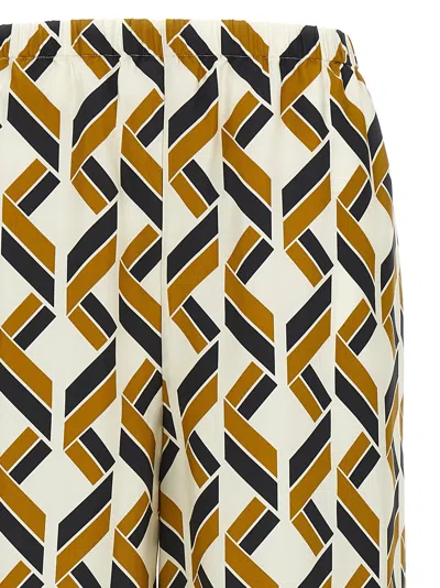 Eres Tube Patterned Silk Twill Wide-leg Pants In Brown