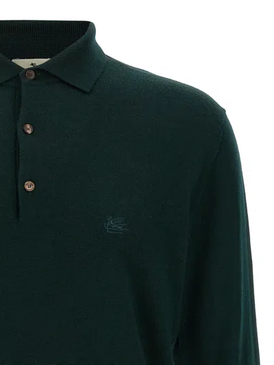 Etro Men Polo Jersey In Green