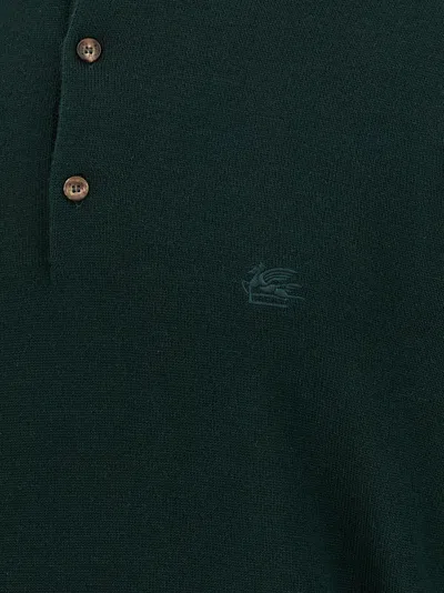 Etro Men Polo Jersey In Green