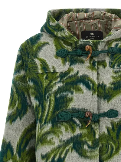 Etro Hooded Jacquard Wool-blend Jacket In Multi