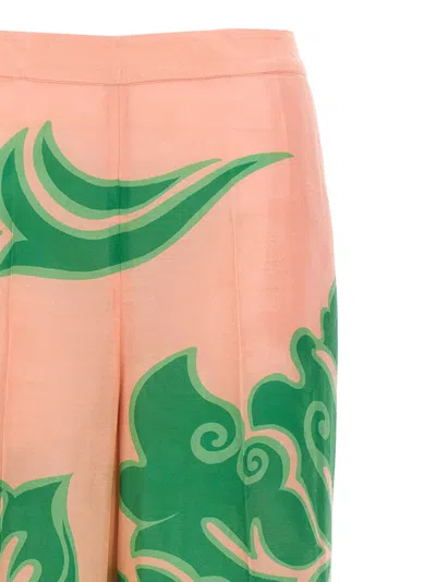 Etro Wide Printed Trousers In Silk Blend In Multi