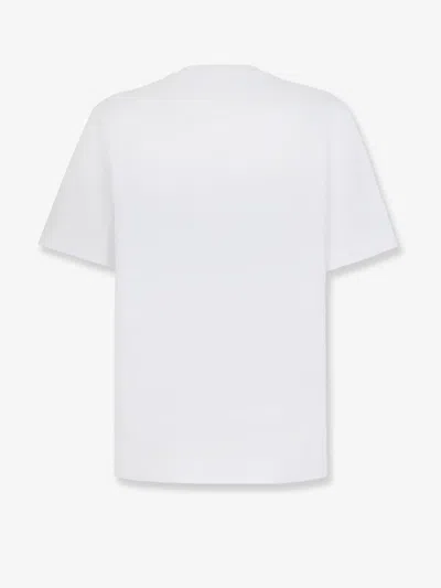 Fendi Men White Crewneck T-shirt With Log Print On The Front In Cotton Man