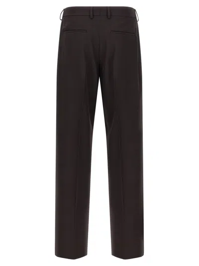 Fendi Wool Cigarette Trousers In Brown