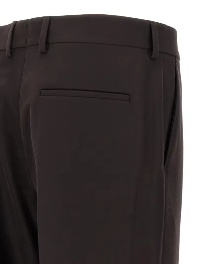 Fendi Wool Cigarette Trousers In Brown