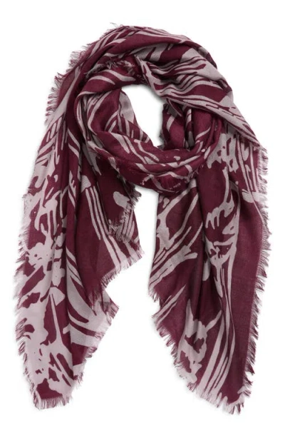 Nordstrom Eyelash Trim Print Cashmere & Silk Wrap In Multi