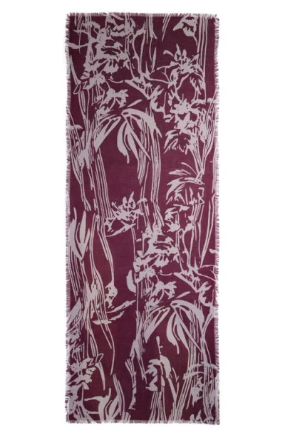 Nordstrom Eyelash Trim Print Cashmere & Silk Wrap In Multi