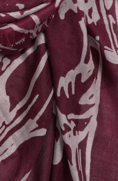 Nordstrom Eyelash Trim Print Cashmere & Silk Wrap In Multi