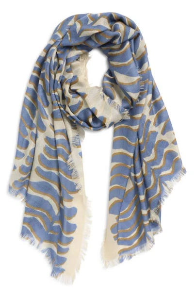 Nordstrom Eyelash Trim Print Cashmere & Silk Wrap In Multi