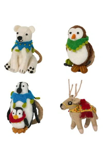 Juliska Berry & Thread North Pole Set Of 4 Napkin Rings In Multi