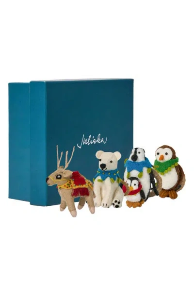 Juliska Berry & Thread North Pole Set Of 4 Napkin Rings In Multi