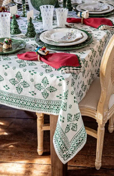 Juliska Iberian Border Linen Tablecloth In Green
