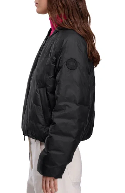Canada Goose Elba 750 Fill Power Down Packable Bomber Jacket In Black