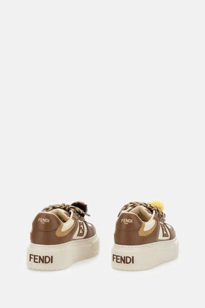 Fendi Sneakers Chunky Sole Contrast Panels In Animal Print