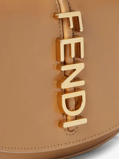 Fendi Women Wallet On Chain Graphy Leather Shoulder Bag In Brown