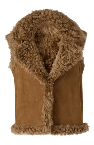 Mackage Kasia Reversible Shearling Leather Vest In Brown