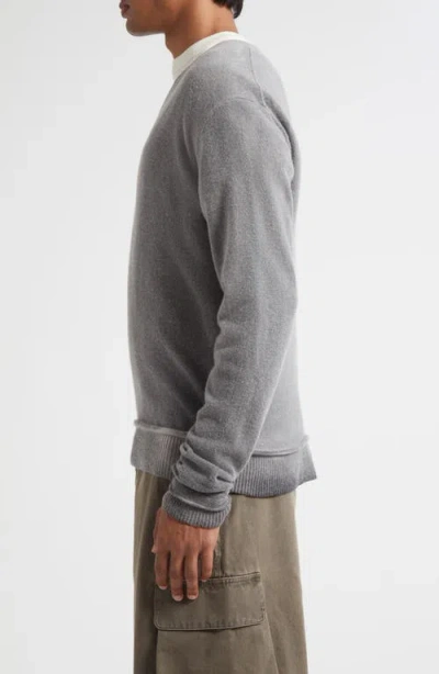 Our Legacy Muted Grey Crew Neck Sweater With Ribbed Detailing In Gray