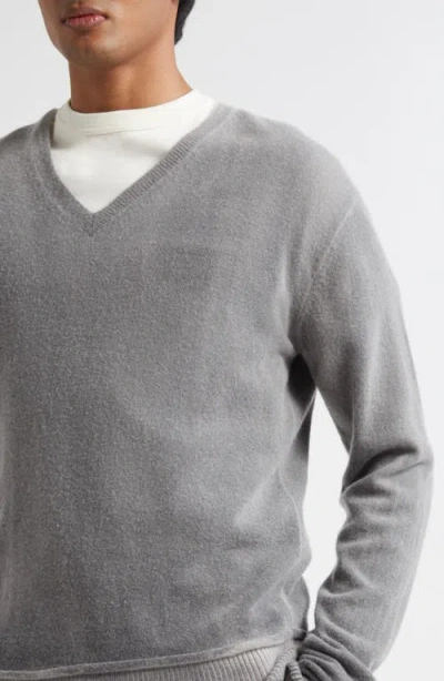 Our Legacy Muted Grey Crew Neck Sweater With Ribbed Detailing In Gray