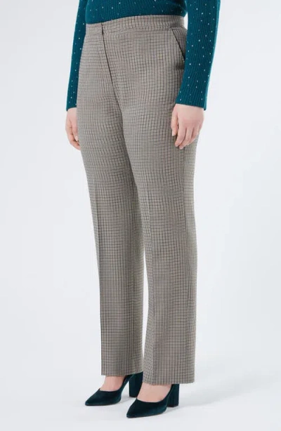Marina Rinaldi Asburgo Press Pleat Wool Pants In Brown