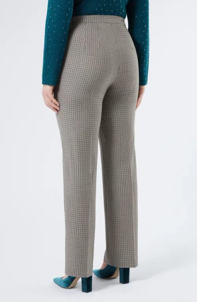 Marina Rinaldi Asburgo Press Pleat Wool Pants In Brown