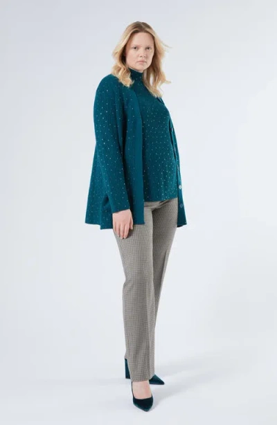 Marina Rinaldi Asburgo Press Pleat Wool Pants In Brown